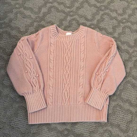 GAP Other - Baby Gap Girls 5T Pink Cable Knit Sweater Cotton Cute Cozy Chunky Warm Spring
